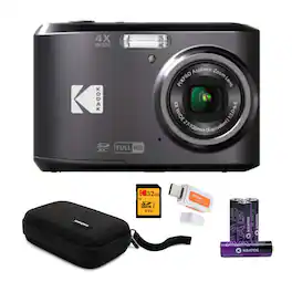 Kodak - PIXPRO FZ45 Friendly Zoom Digital Camera with Travel Organizer and Storage Case, 32GB SD Card - Black