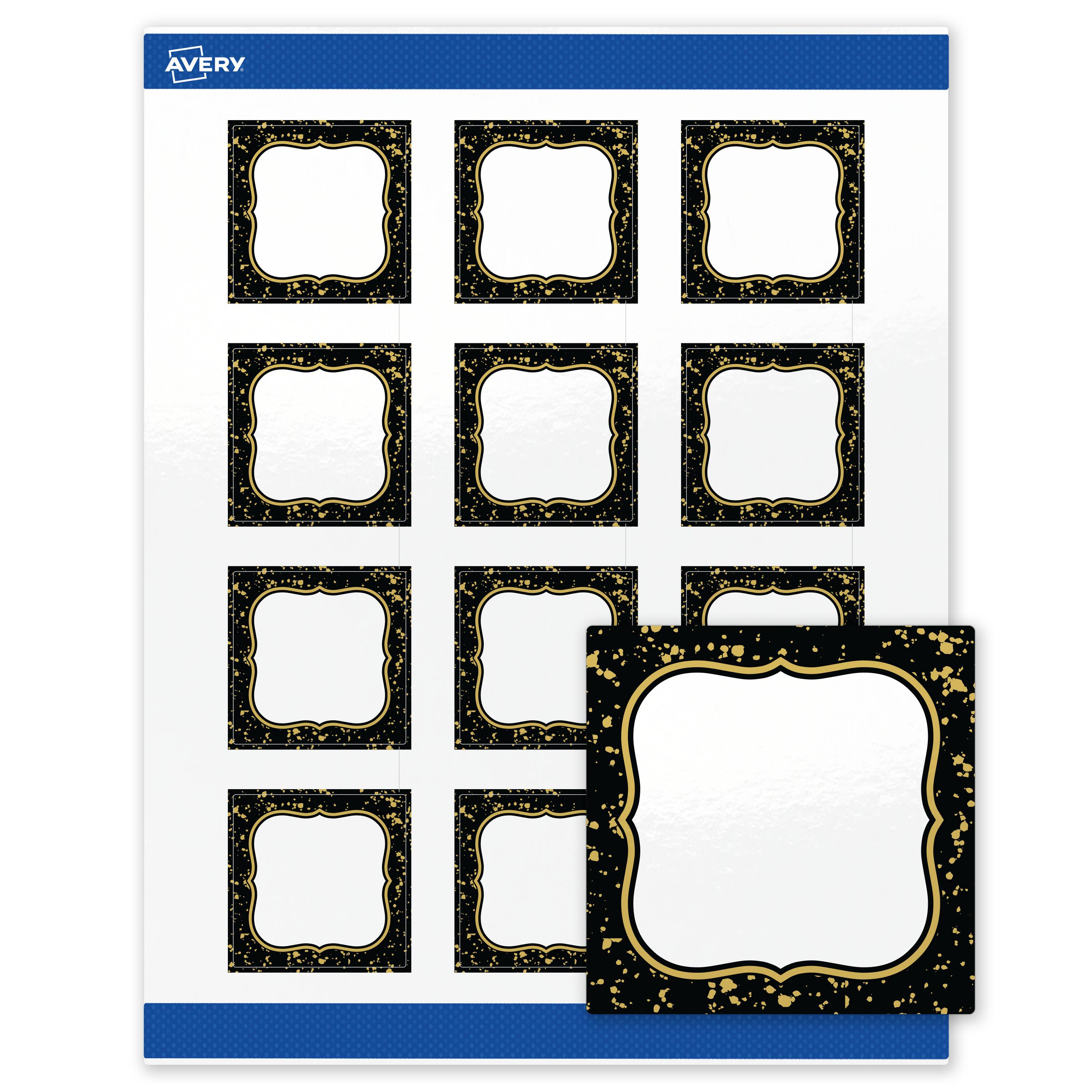 "Avery - Labels, 2"" x 2"", Glossy Black/Metallic Gold Specs - White" price history on PriceWatchPro