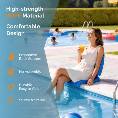 High-strength HDPE Material  
Comfortable Design  
Ergonomic Back Support  
No Assembly  
Durable & Easy to Clean  
Sturdy & Stable