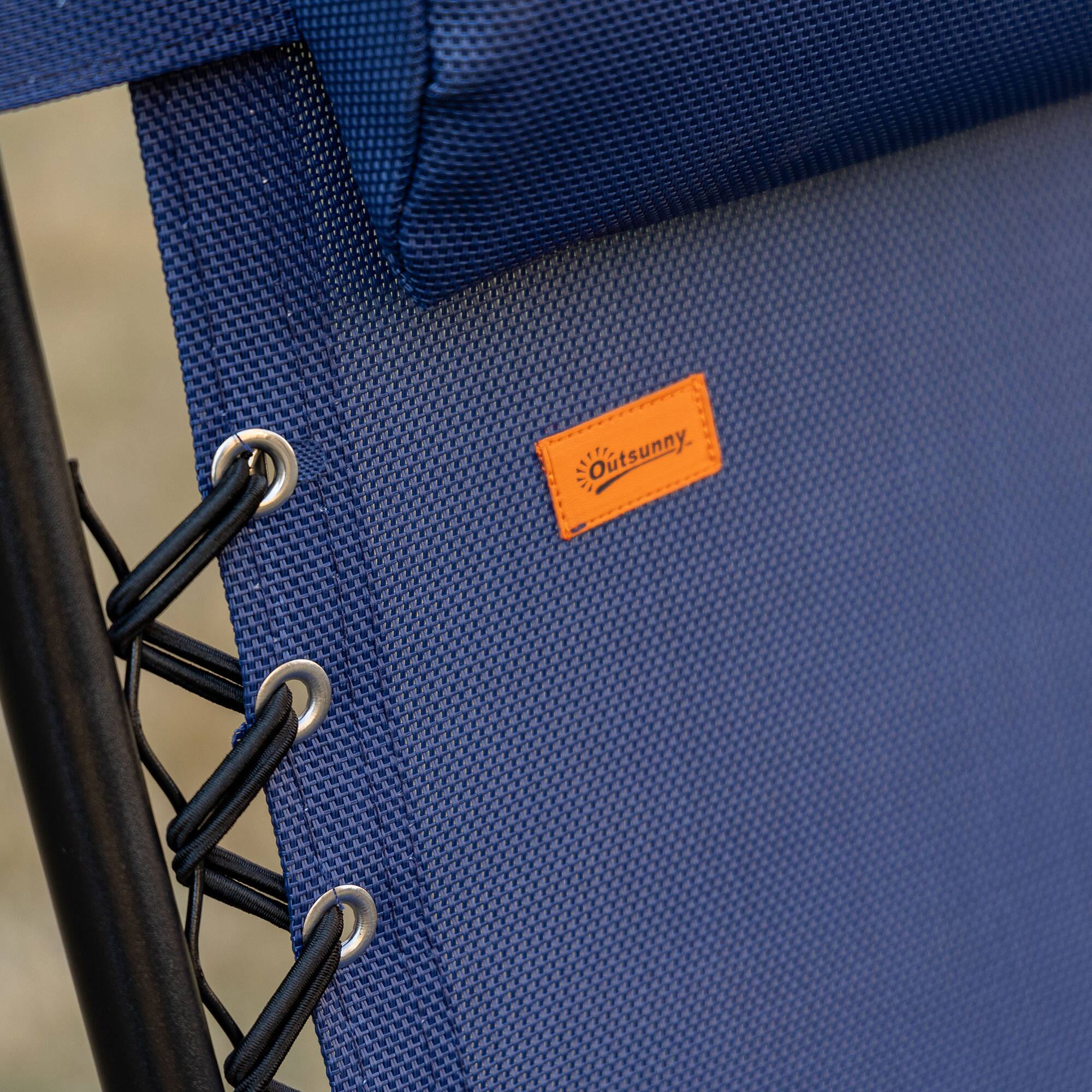 Alt View 7. Outsunny - Zero Gravity Chair Set with Side Table, Folding Reclining Chair with Cupholders & Pillows, Adjustable Lounge Chair - Blue.