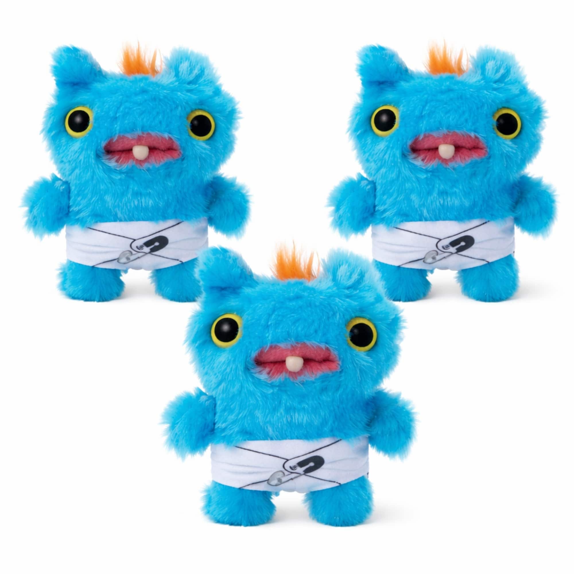 Pack of 3 Zuru Fuggler Baby Fugg Series 3 Screetch 3.5 Inch Plush Toy - Blue