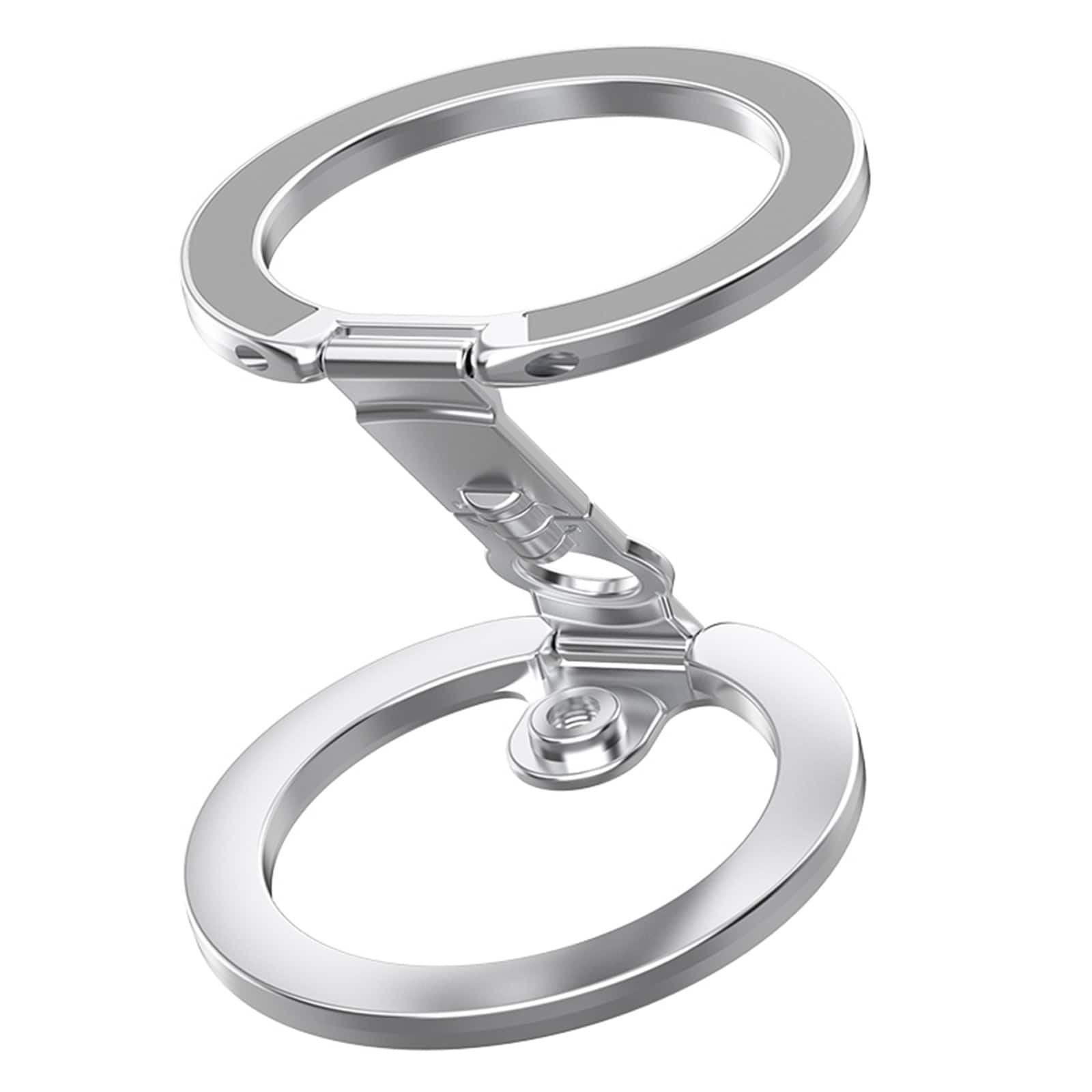 UUCOVER - Dual-Sided Metal Magnetic Phone Ring Holder Kickstand Car Mount Foldable Grip Stand Compatible with MagSafe Adjustable - Silver