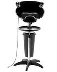Front. VEVOR - Portable Shampoo Bowl, Deep Shampoo Sink with Adjustable Height & Angle, Washing Hair Station Includes Drain Hose - Black.