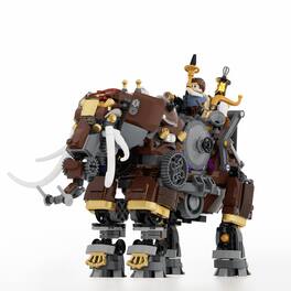 Lumibricks - Steampunk Mechanical Elephant Building Set, 1055-Piece Collectible Model with LED Lights for Adults 16+