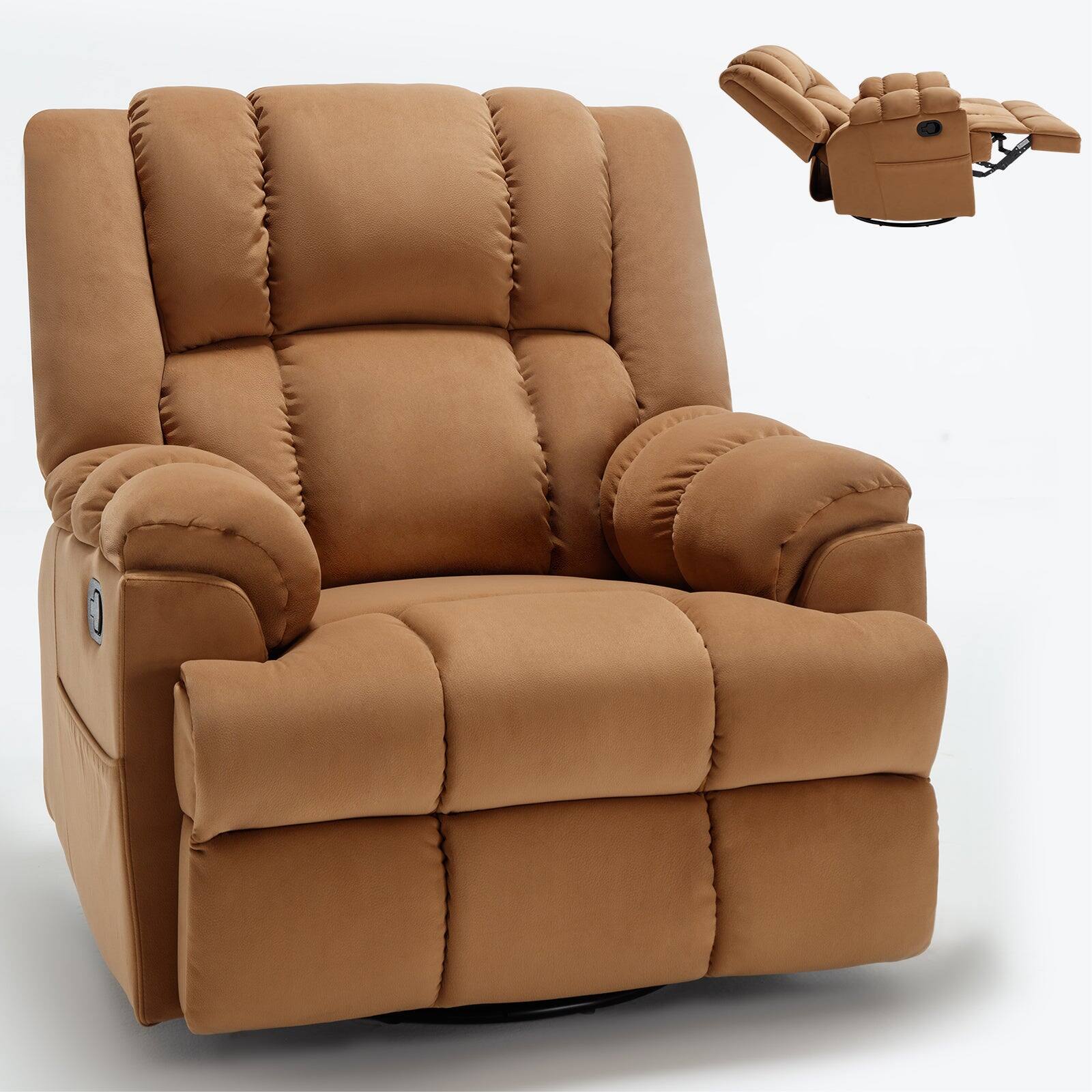 Alt View 9. Boyel Living - Manual Recliner Chair with Rocker and Swivel in Fabric for Living Room - Beige.