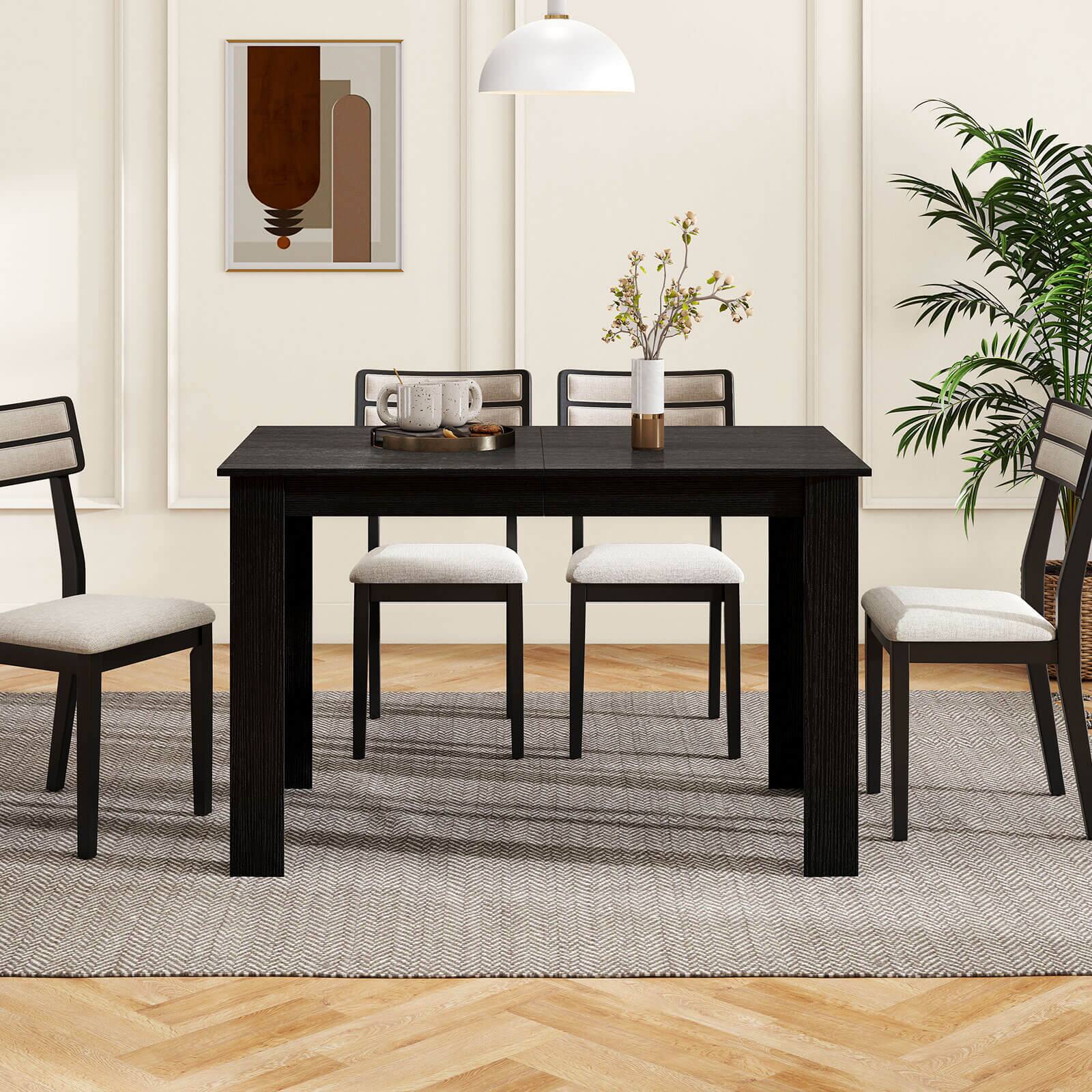 Alt View 3. Costway - Costway 47"-62" Extendable Dining Table for 4-8 People for Dining Room Home Office - Black.