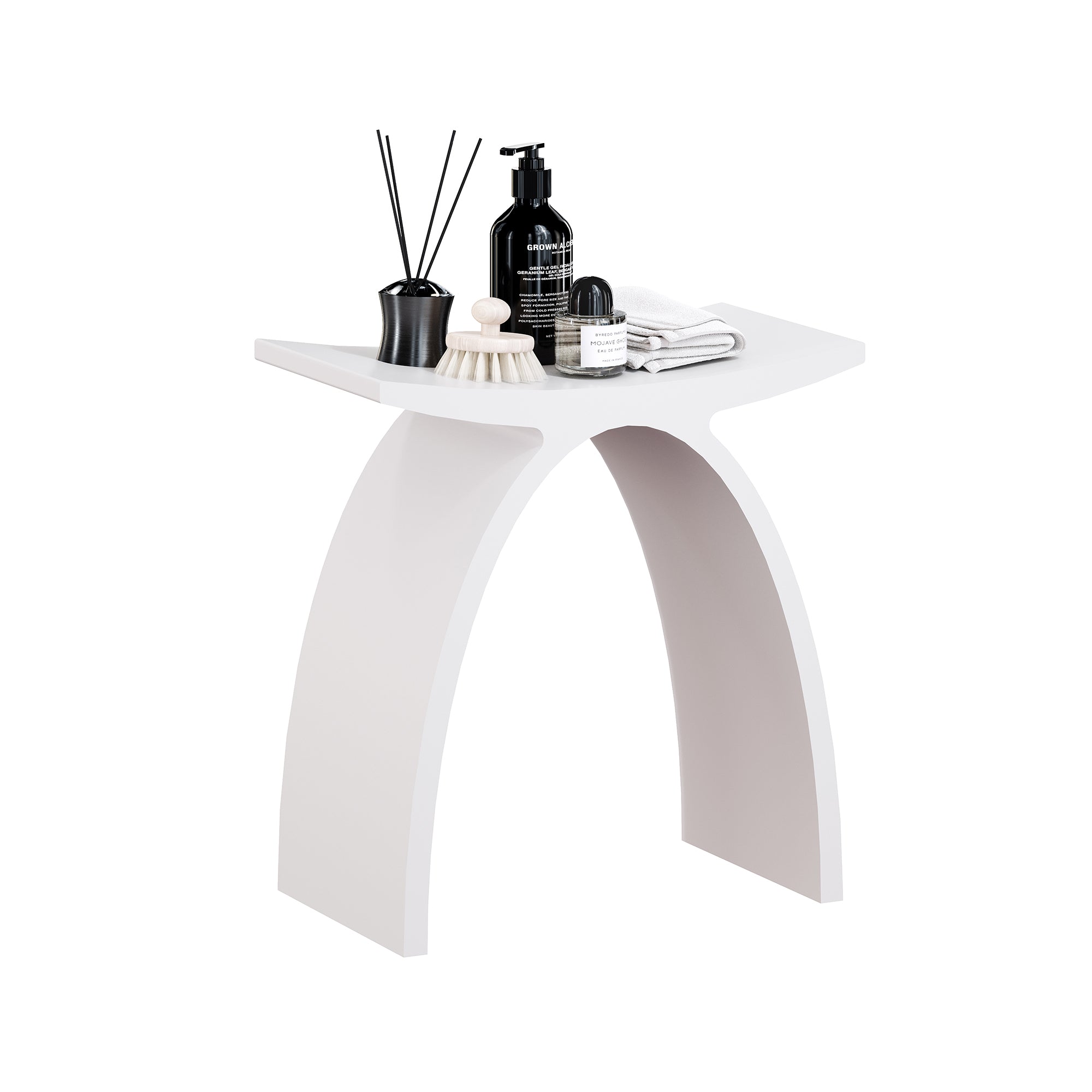 Alt View 8. Boyel Living - 9 in. W Freestanding Solid Surface Shower Seat in Matte White - Matte White.