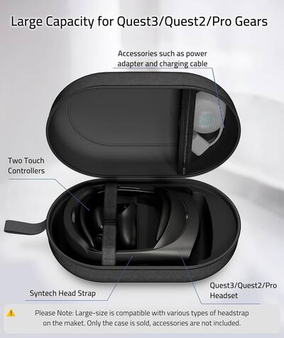 Syntech Large Hard Carrying Case Compatible with Meta Quest 3S Syntech Large Hard Carrying Case Compatible with Meta Quest 3S