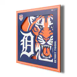 YouTheFan - Detroit Tigers 12'' x 12'' 3D Logo Wall Art - Multicolor