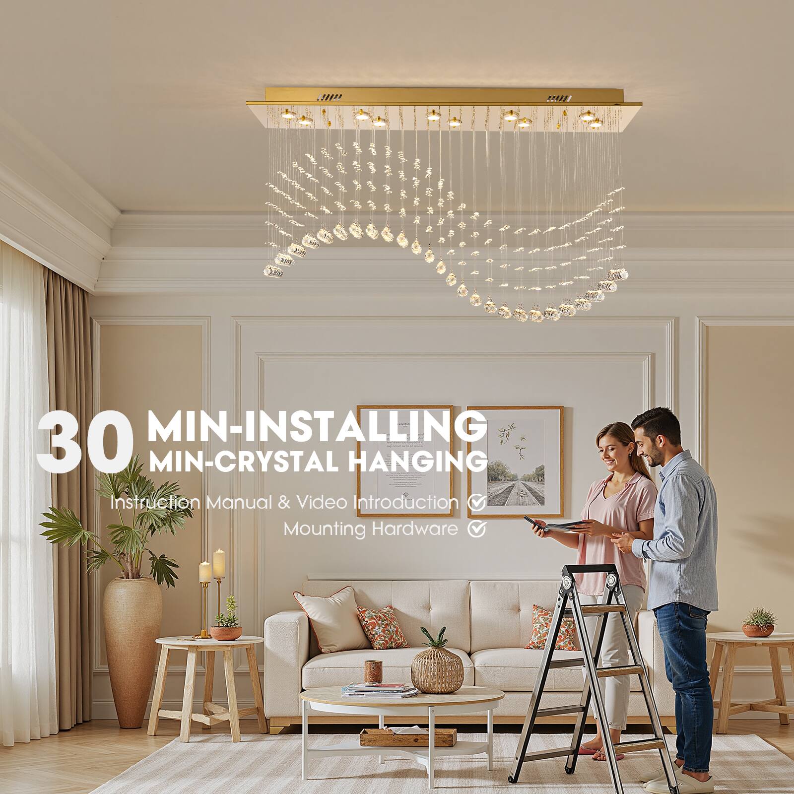 30 MIN-INSTALLING MIN-CRYSTAL HANGING  
Instruction Manual & Video Introduction  
Mounting Hardware