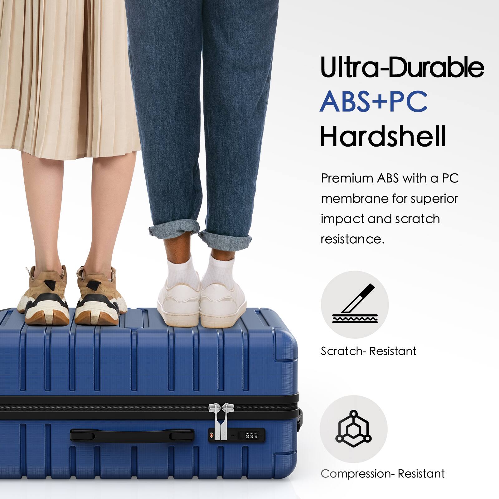 Ultra-Durable ABS+PC Hardshell

Premium ABS with a PC membrane for superior impact and scratch resistance.

Scratch-Resistant

Compression-Resistant