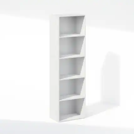 Front. Furinno - Reed 5-Tier Multipurpose Open Shelf Clothing & Closet Storage Organization - White.