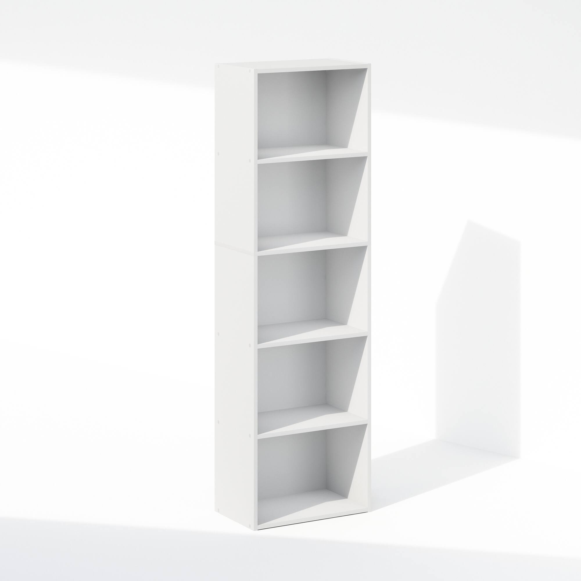 Furinno - Reed 5-Tier Multipurpose Open Shelf Clothing & Closet Storage Organization - White