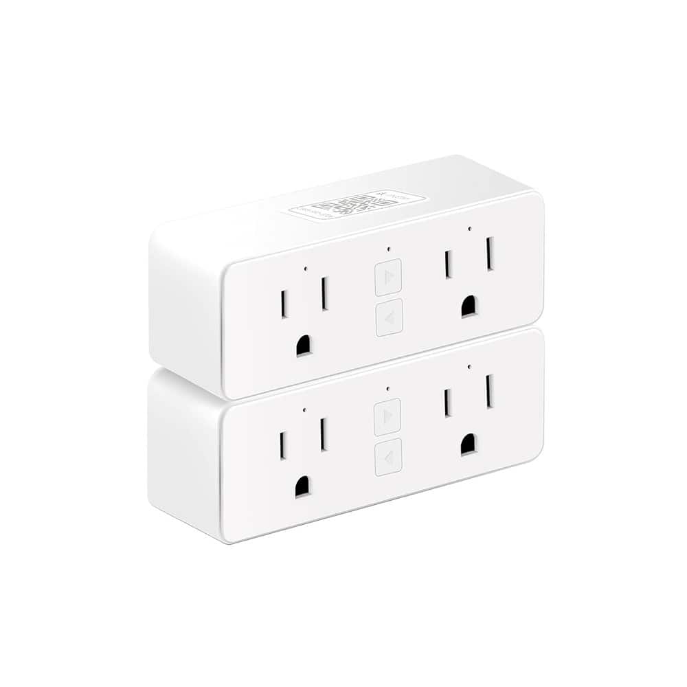 MOSZAR LLC - Wi-Fi Smart Plug 2-Pack – Works with Alexa & Google, Dual-Band 2.4/5GHz - White