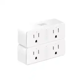 MOSZAR LLC - Matter Dual Smart Plug 2-Pack – 15A Wi-Fi Outlet, Works with Siri & Alexa, White