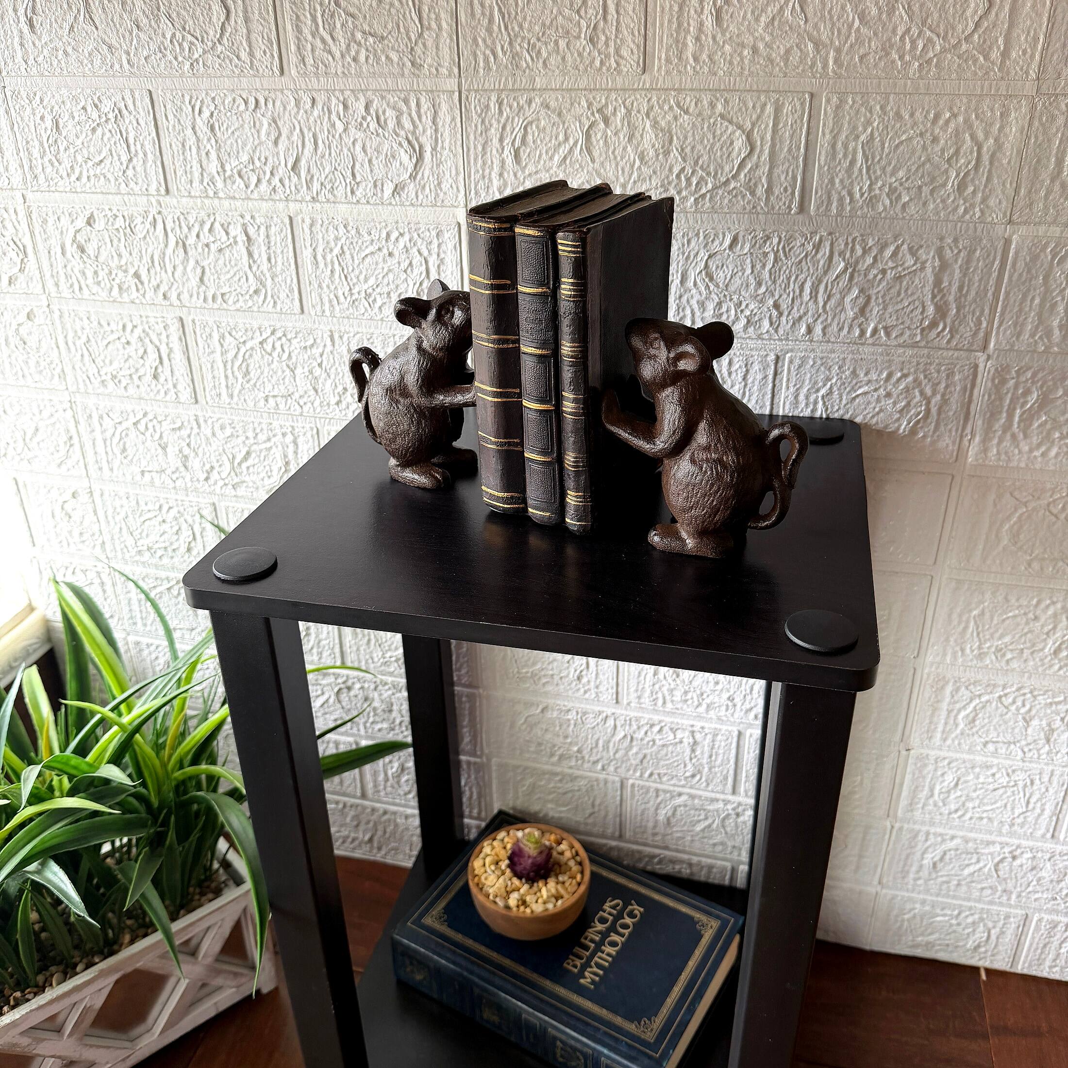 Alt View 4. Things2Die4 - Decorative Mouse Bookends Set of 2 Cast Iron Brown 4.5 in Rustic Vintage - Brown.