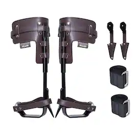 VEVOR - Tree Climbing Spikes, 1 Pair Alloy Steel Climbing Spurs, 350lbs Load Capacity Tree Climbing Gear with Straps - Brown