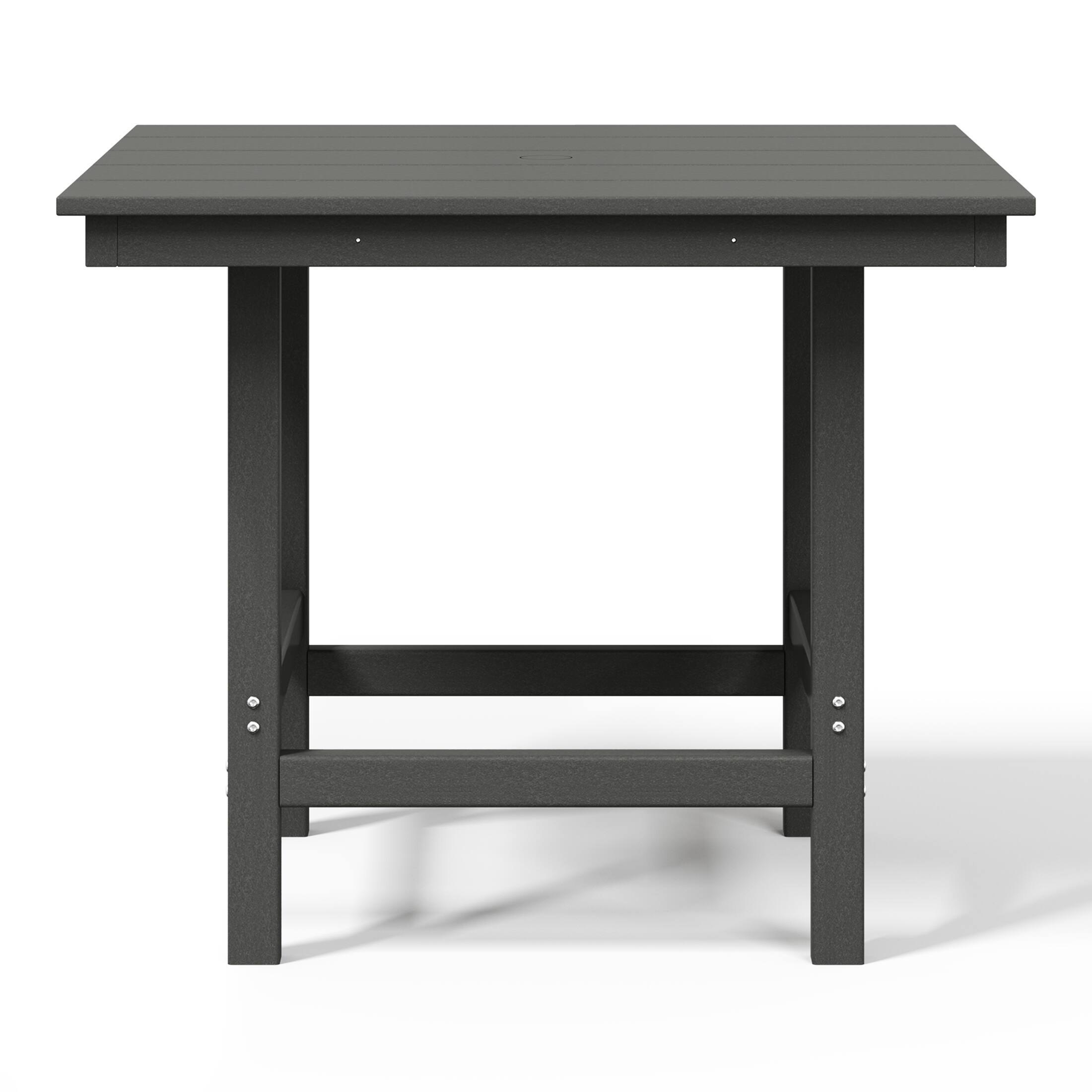 Alt View 1. WestinTrends - WestinTrends Ashore Outdoor HDPE 36" Square Patio Dining Table with Umbrella Hole - Gray.