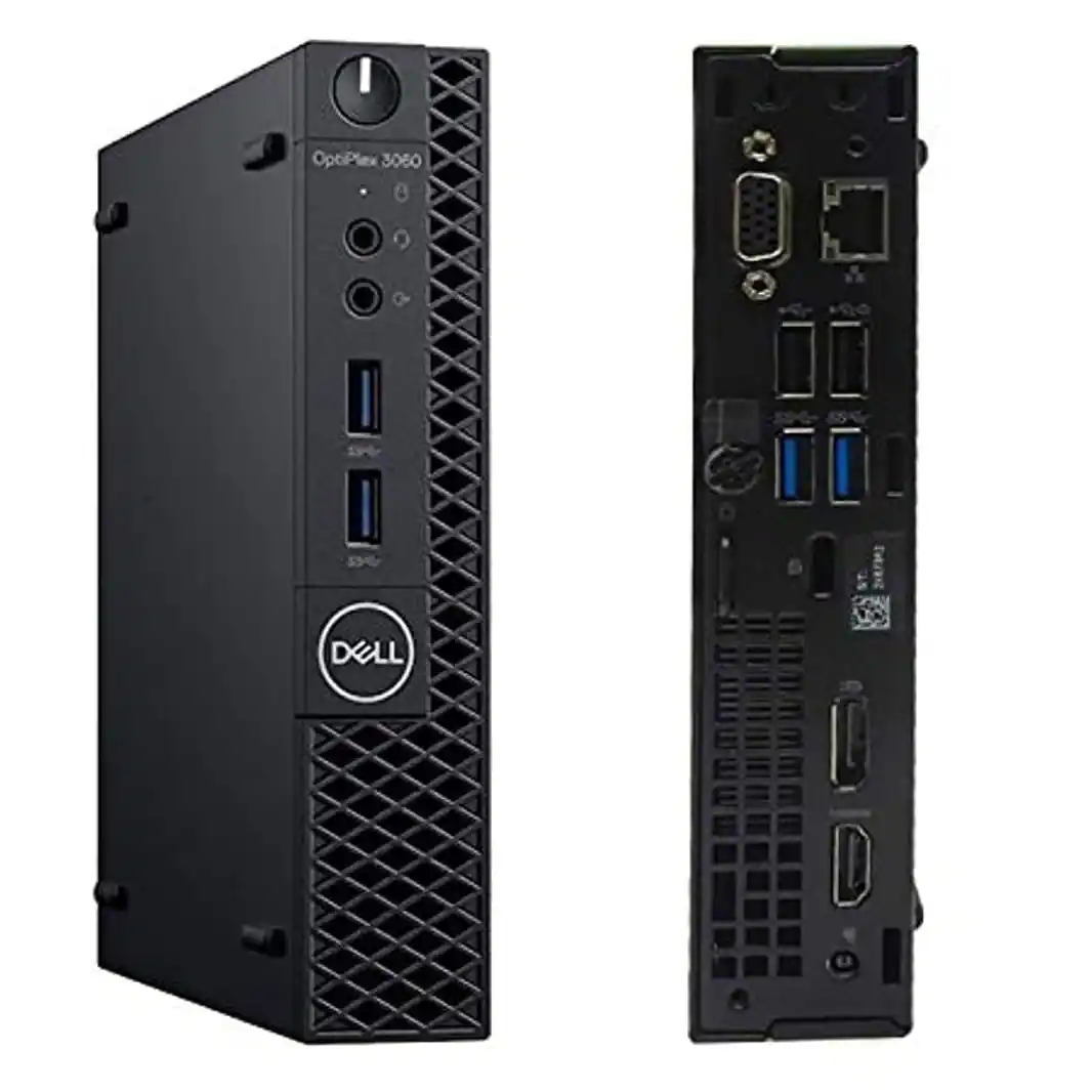 Dell - Refurbished Excellent - OptiPlex 3060 Micro PC, Intel Core i3-8100T 3.1 GHz, 8GB DDR4 RAM, 128GB SSD, USB Keyboard&Mouse, Windows 11 Pro - Black