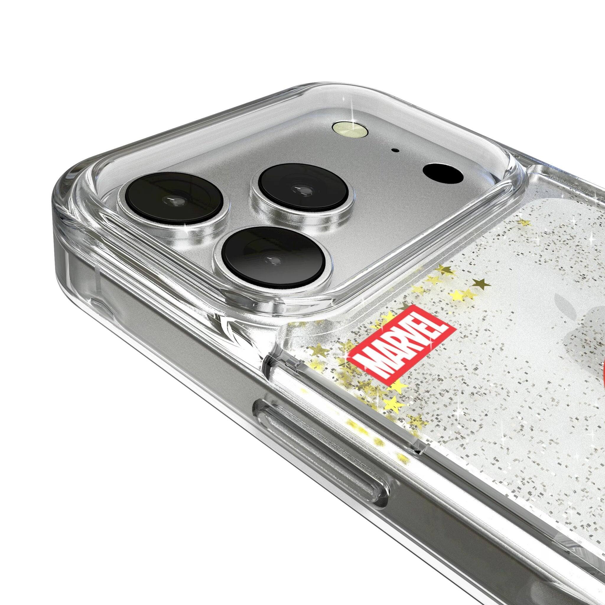 Left. Keyscaper - Marvel Sigil Glitter Phone Case - Apple iPhone 17 Pro Max - Sam Wilson Captain America.
