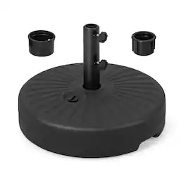 Pefilos - Umbrella Base, 19.5 Inch Fillable Round Umbrella Base Stand for Yard Garden Poolside for Outdoor Patio Market Umbrella - Black