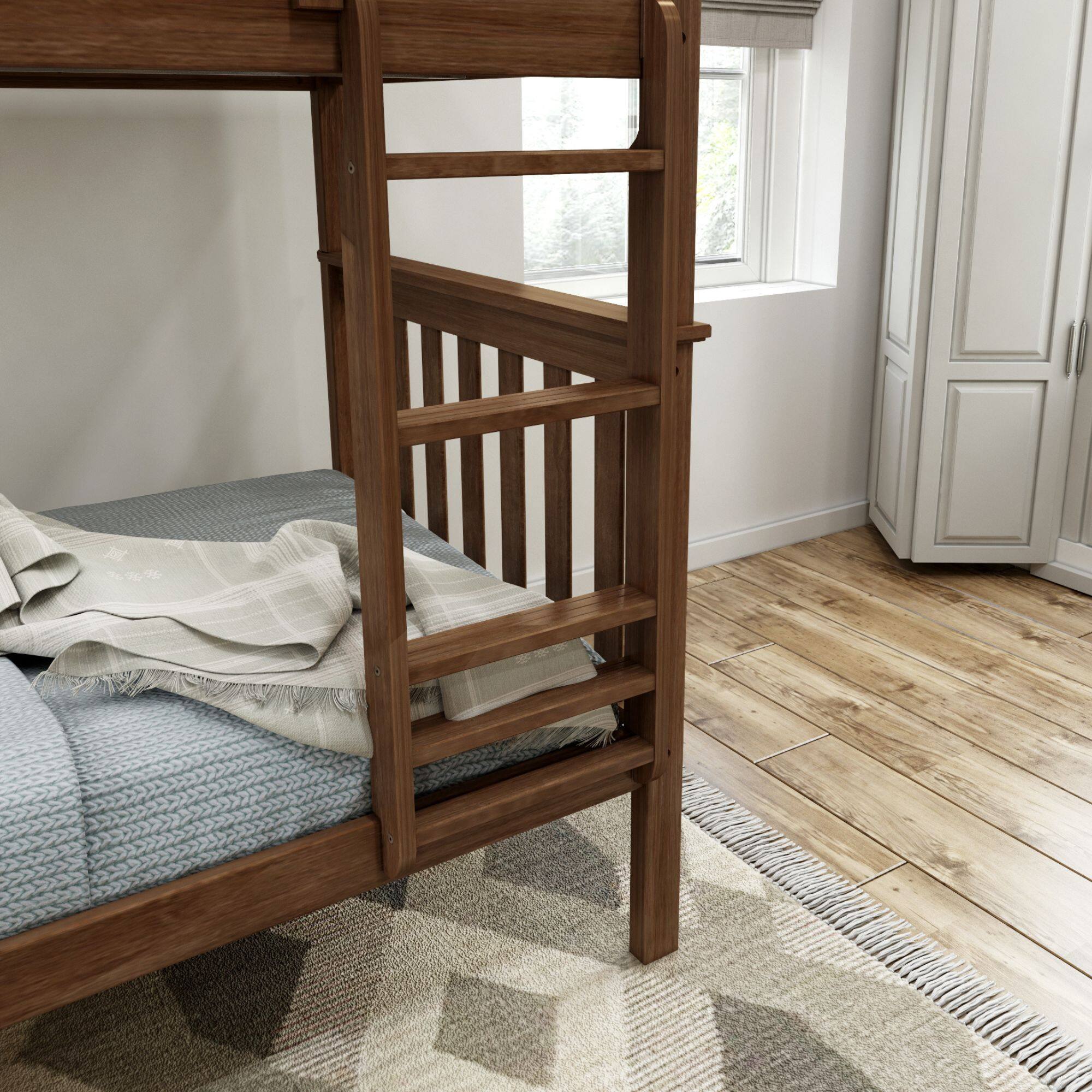 Alt View 3. Plank+Beam - Classic Twin over Twin Bunk Bed, Walnut - Walnut.