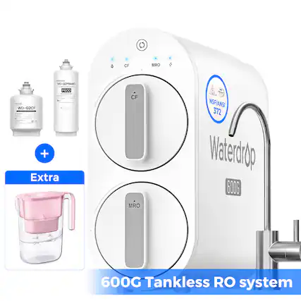 CF MRO - WD-COPSMRO P600, WD-G2CF + Extra CF MRO - NSF/ANSI 372 Waterdrop 600G Tankless RO system