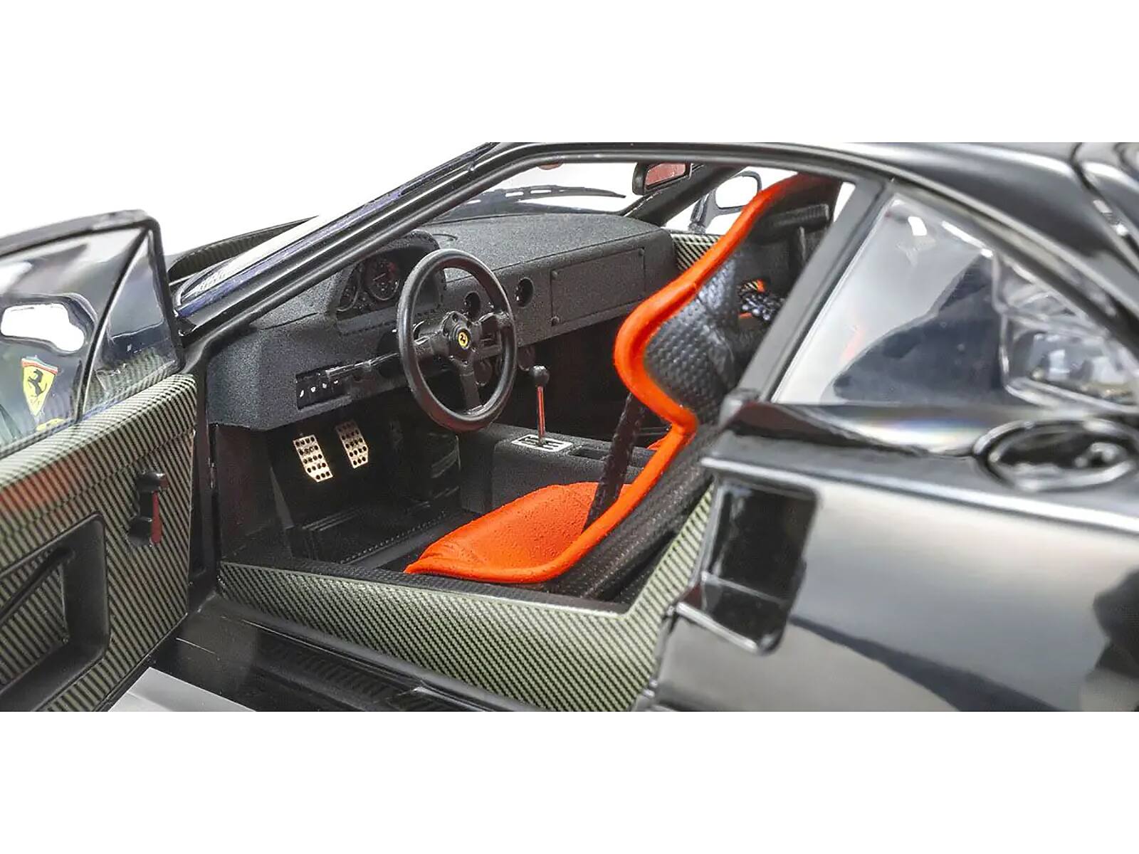 Angle. Kyosho - Ferrari F40 Black 1/18 Diecast Model Car by Kyosho - Black.