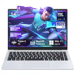 RNRUO - 14" Windows Laptop Computer, Intel Core Ultra 5 115U (Beat i5 1235U), 12GB LPDDR5 RAM, 256GB SSD, Silver