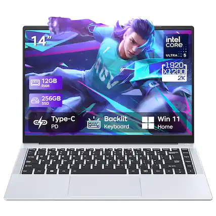 14" RAM 12GB 256GB SSD Type-C Backlit PD Keyboard
intel CORE ULTRA 5 1920 X1200 2K Win 11 Home