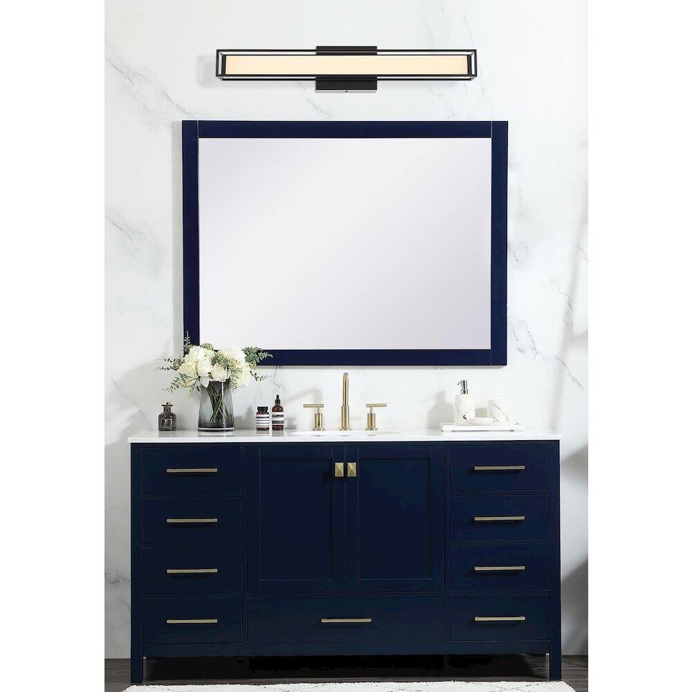 Alt View 5. Living District - Aden 24 Inch Led Wall Sconce In Black - Black.