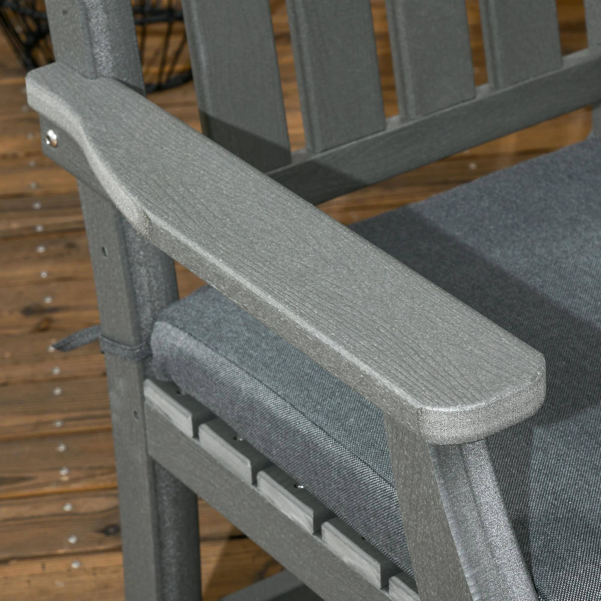 Back. Resenkos - Resenkos 6 Piecess Patio Dining Set, Four Chairs And A Dining Bench, Cushions, Gray - Gray.