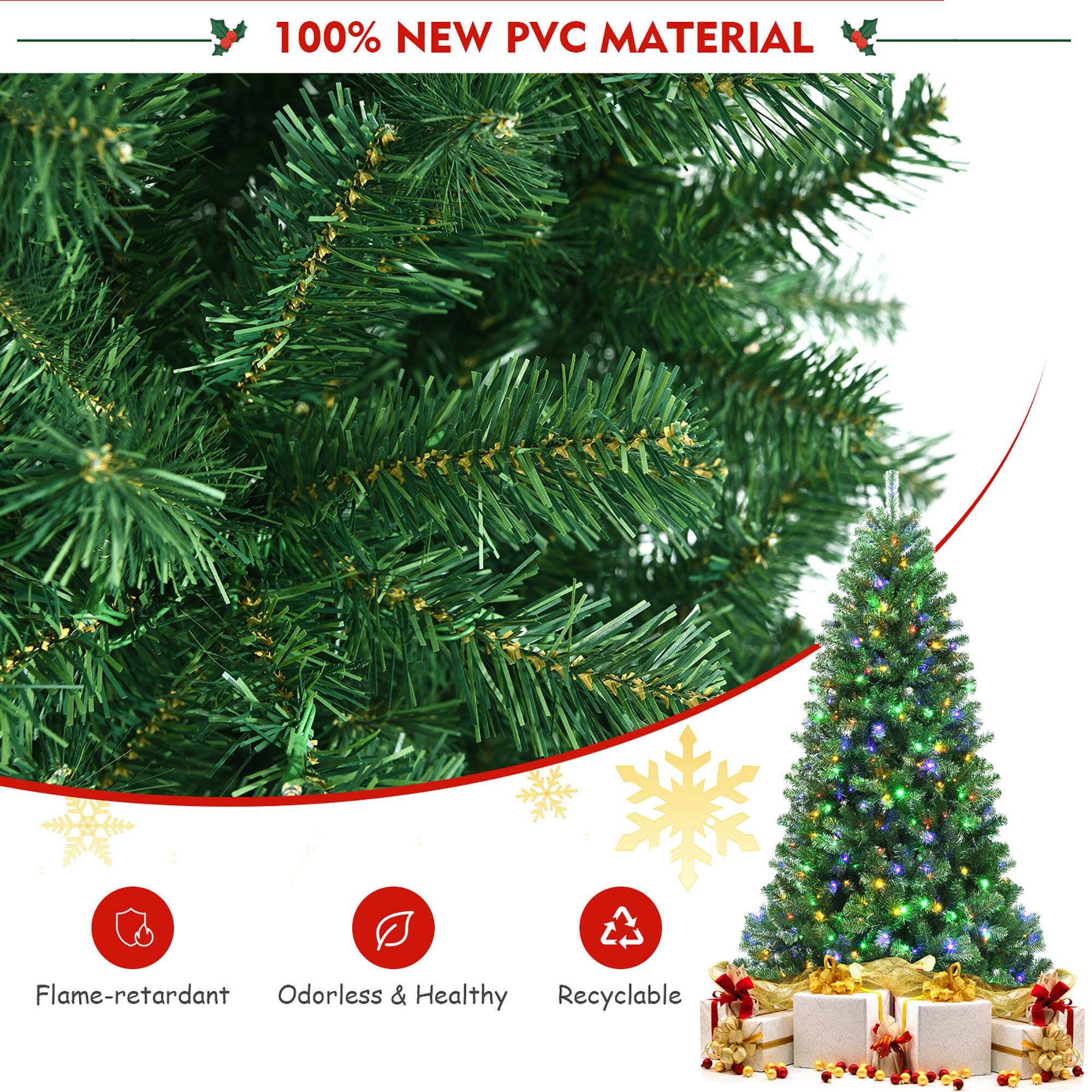 The text on the image reads, "100% NEW PVC MATERIAL Flame-retardant Odorless & Healthy Recyclable."