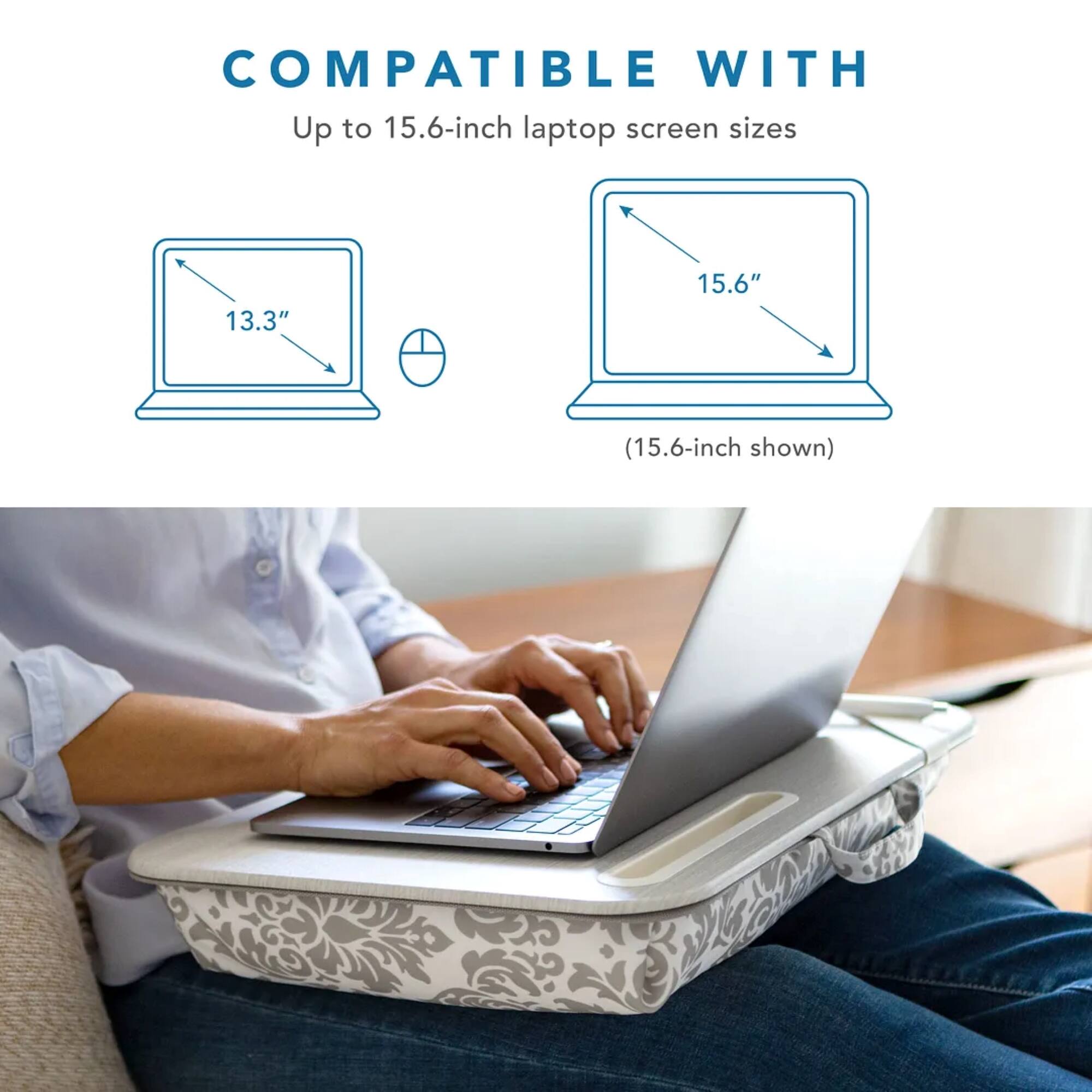 COMPATIBLE WITH Up to 15.6-inch laptop screen sizes 13.3" 15.6" (15.6-inch shown).