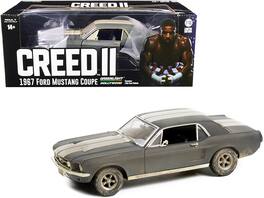 Greenlight - 1967 Ford Mustang Coupe Stripes (Weathered) (Adonis Creed's) "Creed II" (2018) Movie 1/18 - Matt Black With White