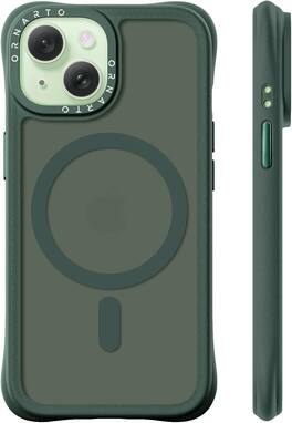 Ornarto - Magnetic for iPhone 15 Case 6.1", Compatible with MagSafe | Slim Translucent Matte Cover - Olive Green
