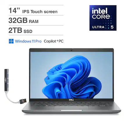 14" IPS Touch screen
32GB RAM
2TB SSD
Intel Core Ultra 5
Windows 11 Pro Copilot+PC
DELL