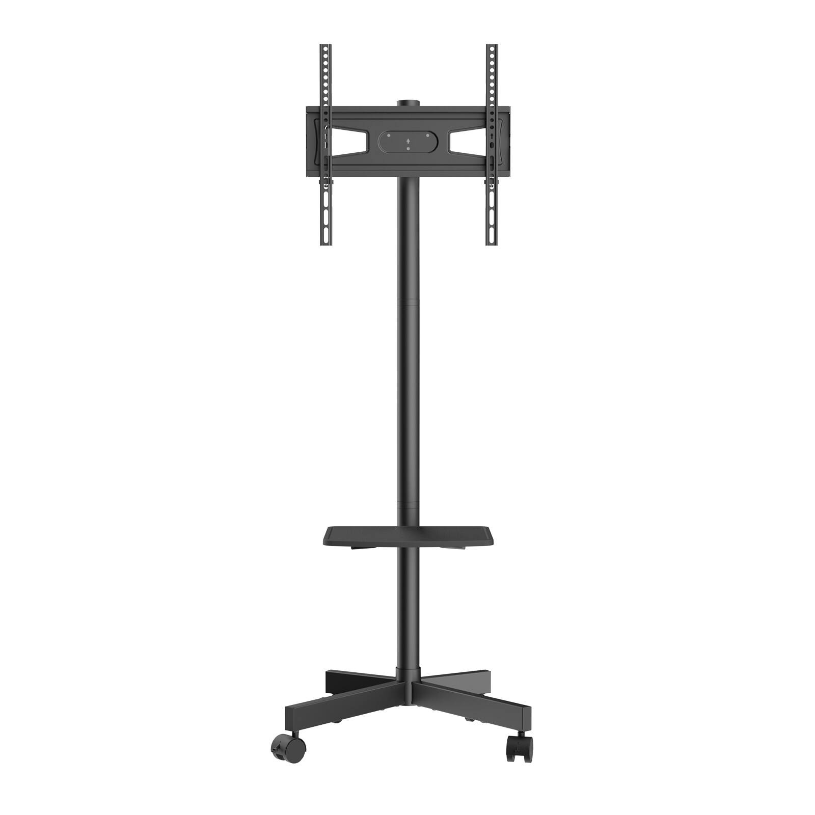 Alt View 5. Meqiodas - Mobile TV Stand, Mobile TV Cart for 23 to 60 inch TVs, Height Adjustable Portable TV Stand with Wheels - Black.