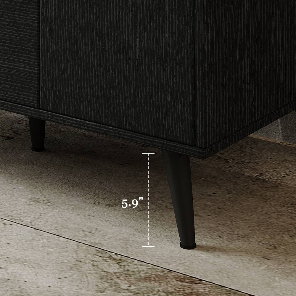 Alt View 7. Loheer - Loheer 36 inch freestanding bathroom vanity with sintered stone vanity top, ceramic sink, black and gold - Black/Gold/White.