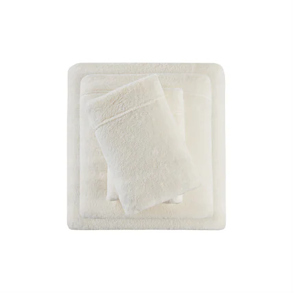 Front. Gracie Mills - Gracie Mills Dashiell Micro Plush Sheet Set - Ivory.