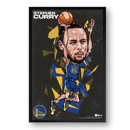 Sporticulture - Stephen Curry Golden State Warriors Framed 14" x 20" Player Caricature Art - Multicolor