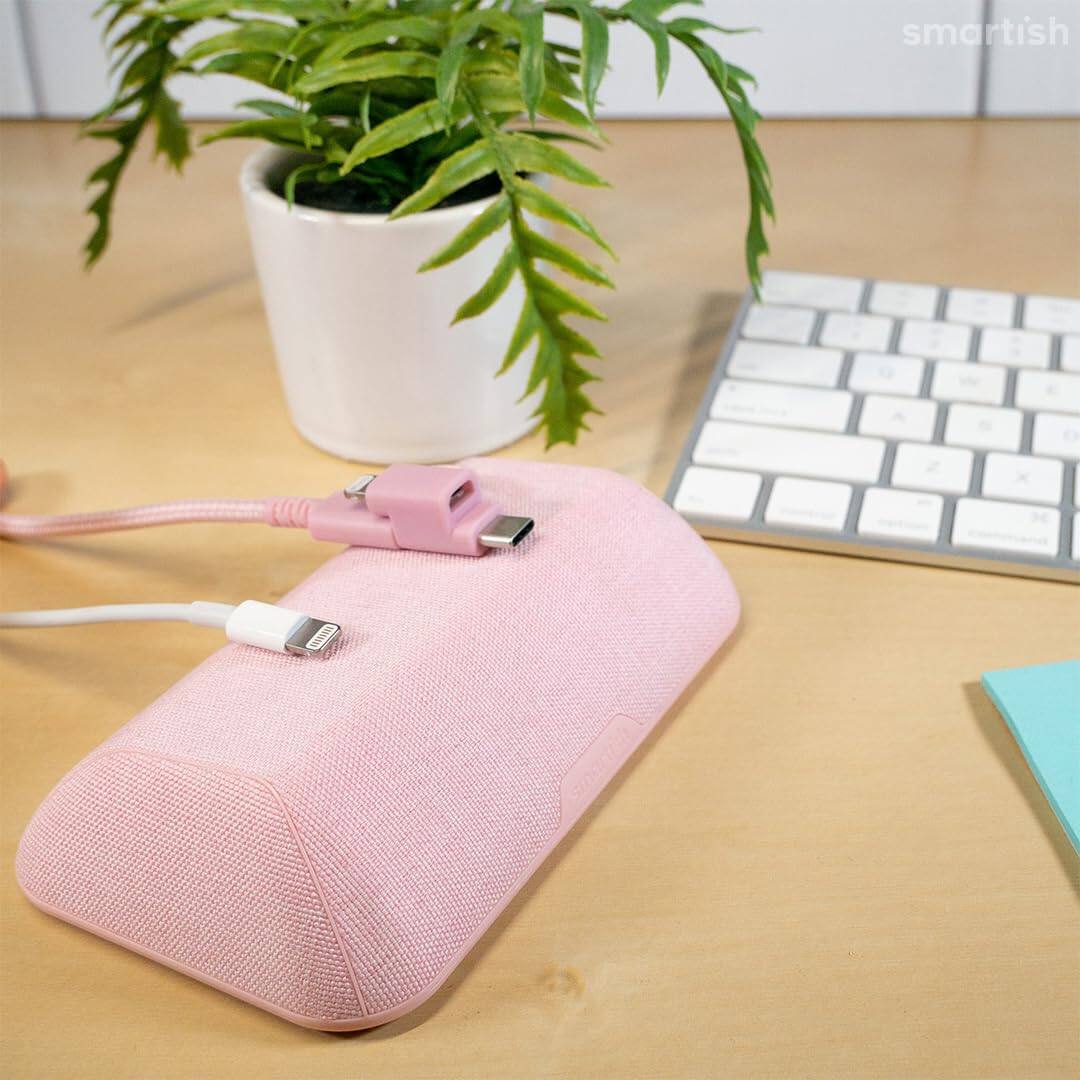 Alt View 5. Smartish - Smartish Magnetic Cord Holder - Bigger Cable Wrangler Desktop Charger Organizer - Snow Day White - Snow Day White.