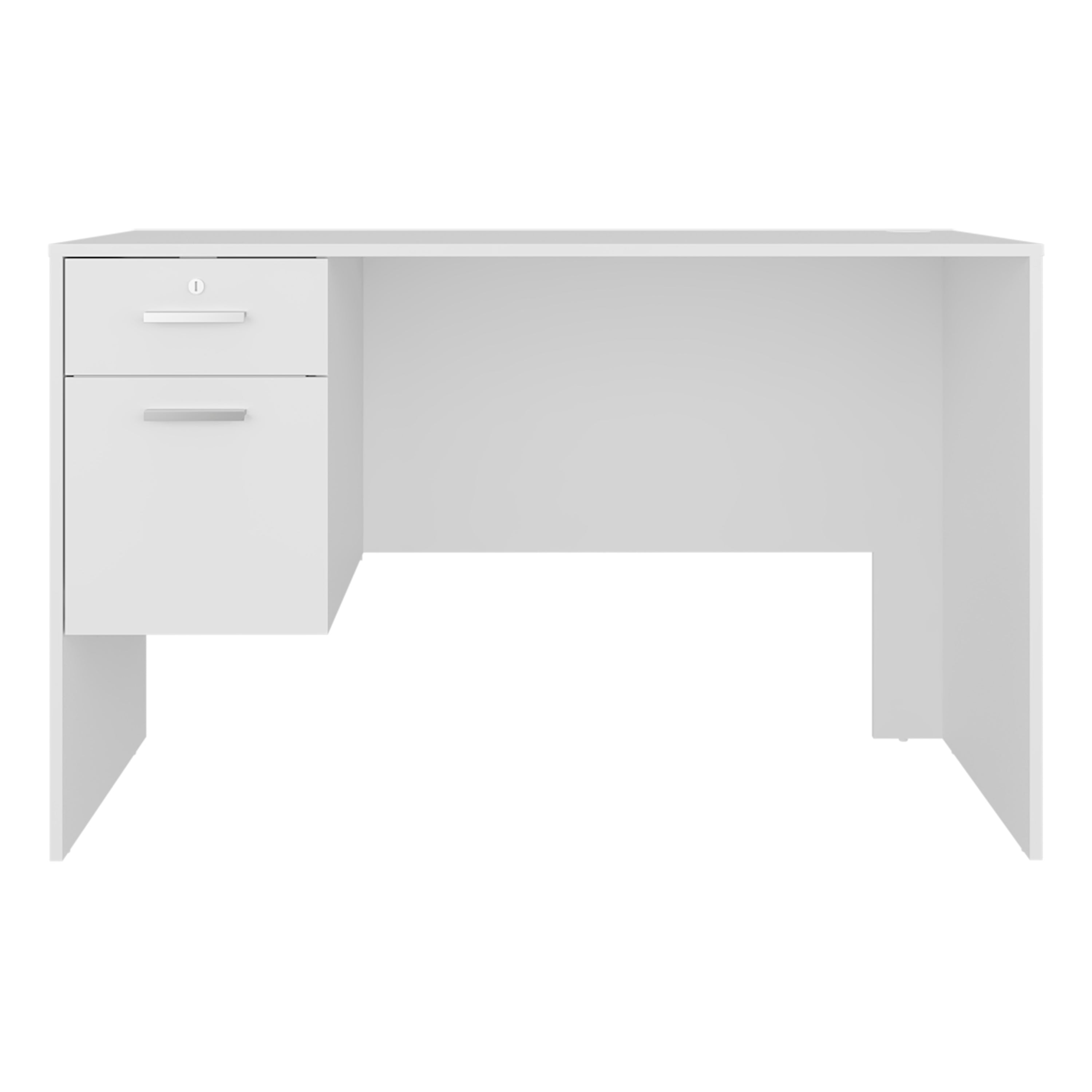 Left. TinyHomie - White 2-Drawer Desk with 1 Lockable - White.