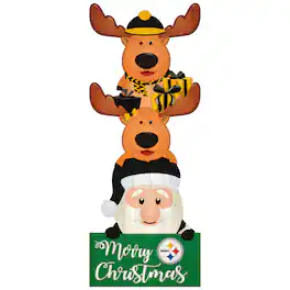 Fan Creations - Pittsburgh Steelers 31'' Santa Stack Leaner - Multicolor