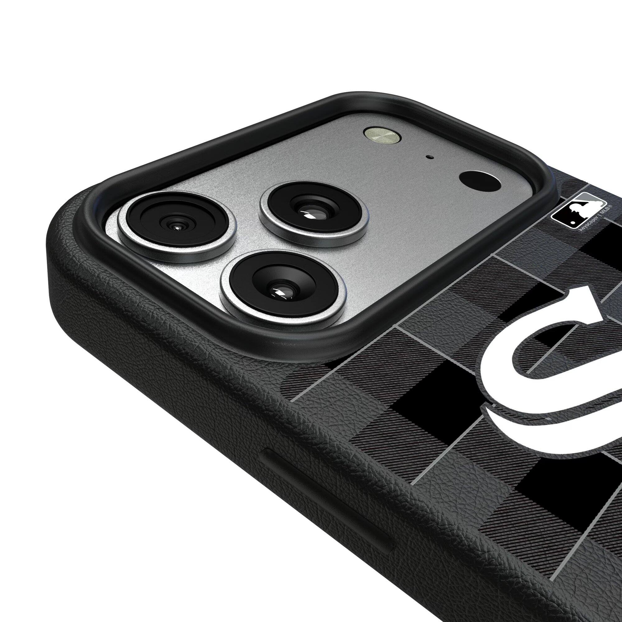 Alt View 2. Keyscaper - Chicago White Sox Plaid Magnetic Bump iPhone Case - 15 - Black.