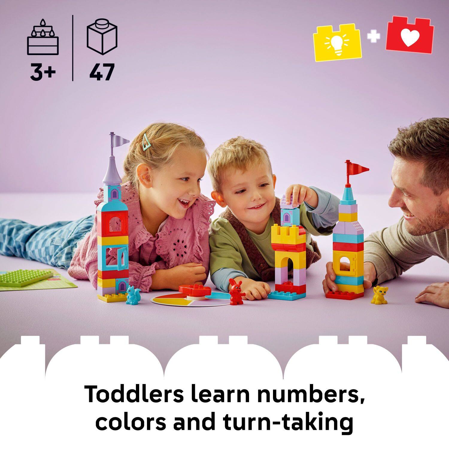 3+ 47 Toddlers learn numbers, colors and turn-taking