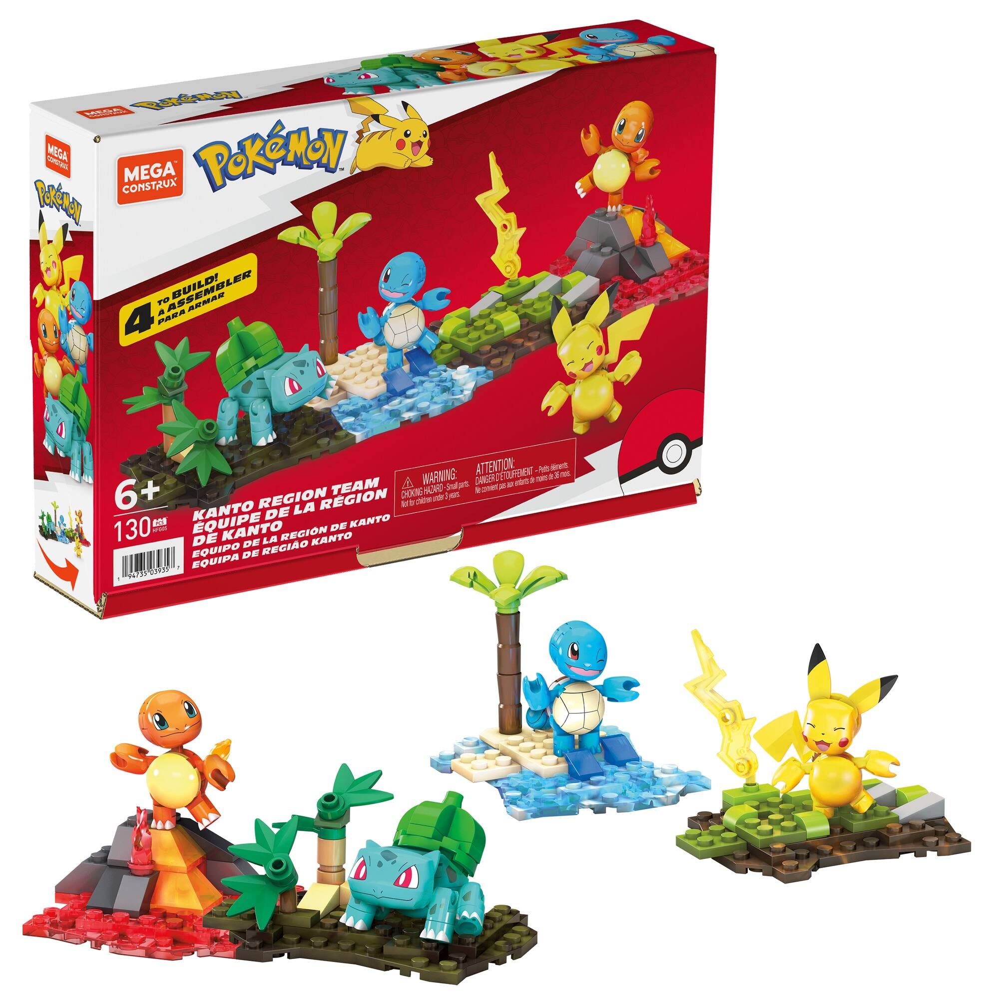 Front. Mega Construx - Pokemon Kanto Region Team Construction Set.
