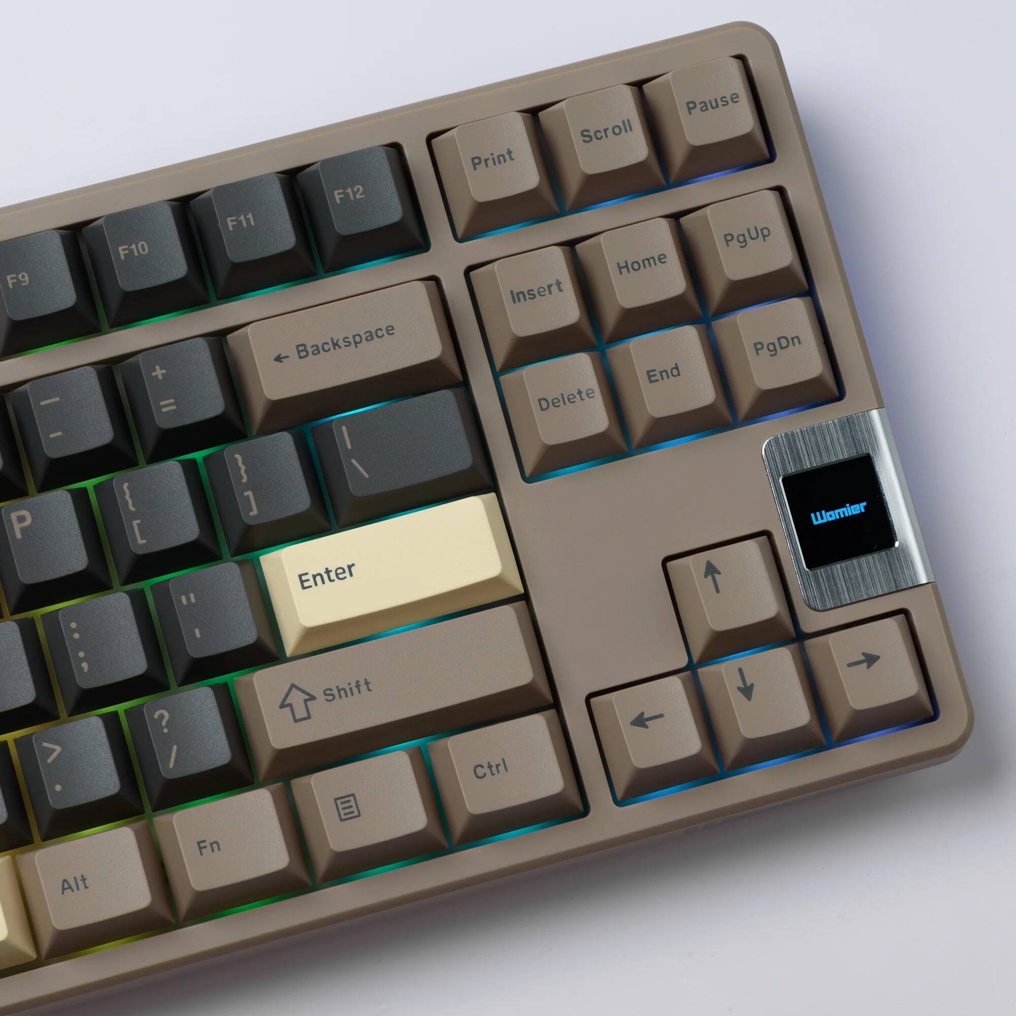 F9 F10 F11 F12  
Backspace Enter Shift Ctrl Alt Fn  
Pause Scroll Print Insert Home PgUp PgDn End Delete  
Womier