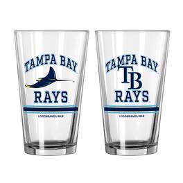 Logo Brands - Tampa Bay Rays 16oz. Pint Glass Two Pack - Multicolor