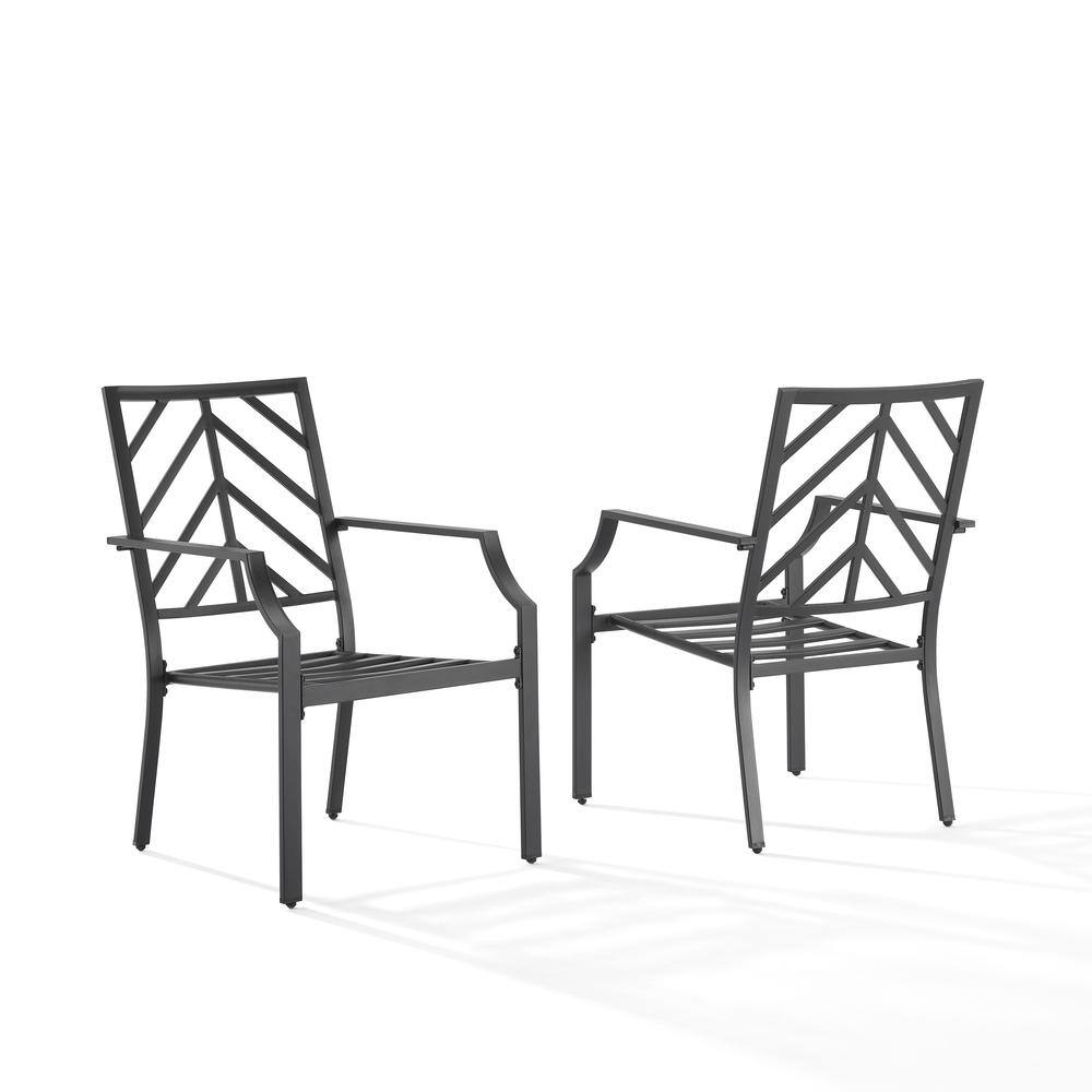 Angle. Crosley Furniture - Otto 2Pc Outdoor Dining Chair Set - 2 Chairs - Gray.
